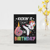 ユニコーン空手6歳の誕生日６歳６年目の空手 カード (黄色い花)