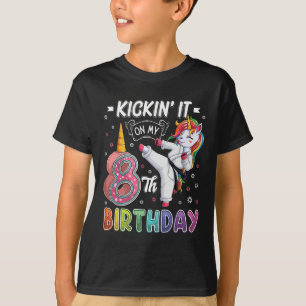 ユニコーン空手8歳の誕生日おめでとうテコンドー Tシャツ
