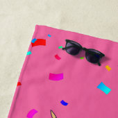 ユニコーン紙吹雪トレンディースタイリッシュモノグラムの ビーチタオル (インサイチュ)