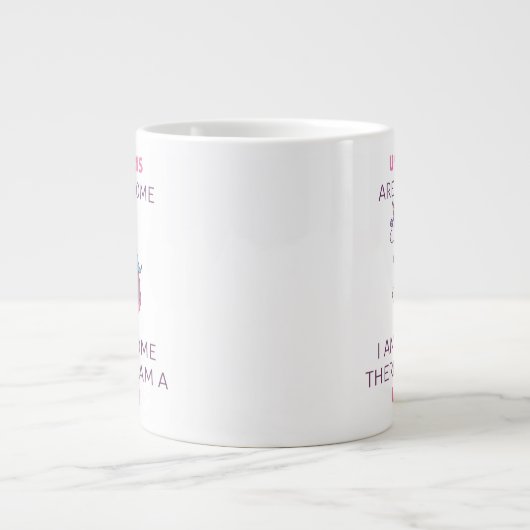 ユニコーン素晴らしは私がジャンボ素晴らしマグ ジャンボコーヒーマグカップ (正面)