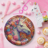 ユニコーン素晴らしハッピーバースデー ペーパープレート (パーティー)
