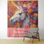 ユニコーン素晴らし誕生日背景 タペストリー (インサイチュ)