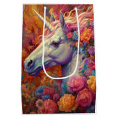 ユニコーン素晴らし誕生日 ミディアムペーパーバッグ (裏面)