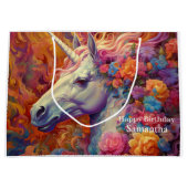 ユニコーン素晴らし誕生日 ラージペーパーバッグ (正面)