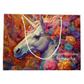 ユニコーン素晴らし誕生日 ラージペーパーバッグ (裏面)