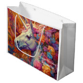 ユニコーン素晴らし誕生日 ラージペーパーバッグ (正面アングル)