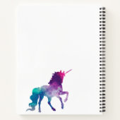 ユニコーン紫ピンク白モノグラム ノートブック (裏面)