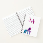 ユニコーン紫ピンク白モノグラム ノートブック (内部)