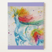 ユニコーン絵を描ウォーターカラーのレインボーガール プランナー手帳 (裏面)