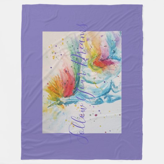 ユニコーン絵画の後を追夢のフリースブランケット フリースブランケット (正面)