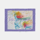 ユニコーン絵画の後を追夢のフリースブランケット フリースブランケット (正面(横))