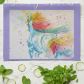 ユニコーン絵画水彩夢 キッチンタオル (折り畳み)