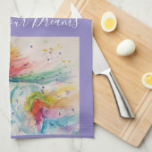 ユニコーン絵画水彩夢 キッチンタオル (四つ折り)