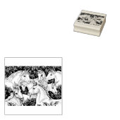 ユニコーン群、馬ファンタジーゴム印 ラバースタンプ (押印)