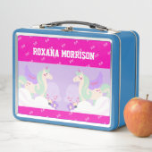 ユニコーン翼バラピンクブルーメタルランチボックス メタルランチボックス (インサイチュ)