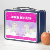 ユニコーン翼バラピンクブルーメタルランチボックス メタルランチボックス (インサイチュ)