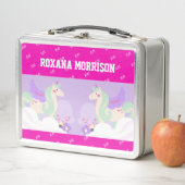 ユニコーン翼バラピンクブルーメタルランチボックス メタルランチボックス (インサイチュ)