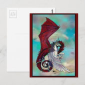 ユニコーン翼ポニーPegacorn Wyrm Red Dragon Horse ポストカード (正面/裏面)