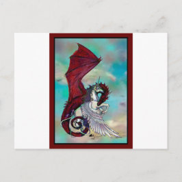 ユニコーン翼ポニーPegacorn Wyrm Red Dragon Horse ポストカード