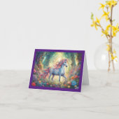 ユニコーン考えのグリーティングカード カード (黄色い花)