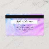 ユニコーン自筆証書モダンクレジットカードのロゴ 名刺 (裏面)