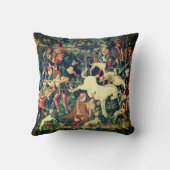 ユニコーン自身を防衛、他の動物の緑 クッション (裏面)