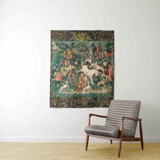 ユニコーン自身を防衛、他の動物の緑 タペストリー (インサイチュ)