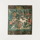 ユニコーン自身を防衛、他の動物の緑 タペストリー (正面)