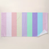 ユニコーン色のストライプ ビーチタオル (正面)