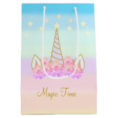 ユニコーン花&星 ミディアムペーパーバッグ (裏面)