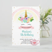 ユニコーン茶パーティーテーマ 招待状 (スタンド正面)