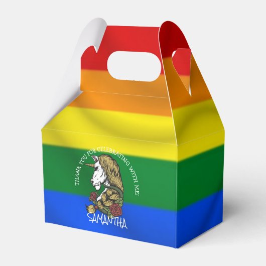 ユニコーン虹ありがとう愛想ボックス フェイバーボックス (正面サイド)