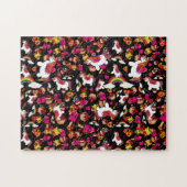 ユニコーン虹とカップケーキドールパターン ジグソーパズル (横)