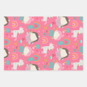 ユニコーン虹と妖精の国調整パターン ラッピングペーパーシート (正面)