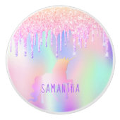 ユニコーン虹のグリッタードリップスガール セラミックノブ (正面)