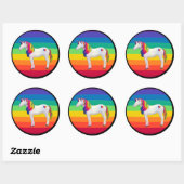 ユニコーン虹のステッカー ラウンドシール (シート)