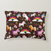 ユニコーン虹の子供の背景馬 アクセントクッション (裏面)