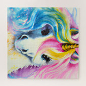 ユニコーン虹の水色 ジグソーパズル (横)