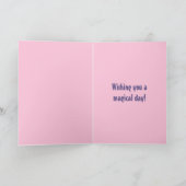 ユニコーン虹の色3rd誕生日の名前 カード (内部)