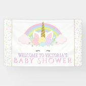 ユニコーン虹の赤ちゃんシャワーのバナー 横断幕 (横)