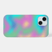 ユニコーン虹の金属箔効果 iPhone 15ケース (裏面横)