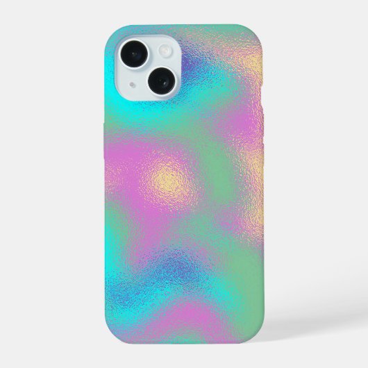 ユニコーン虹の金属箔効果 iPhone 15ケース (裏面)