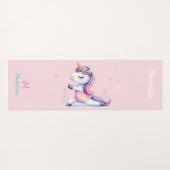 ユニコーン虹ヨガポーズカワイエムネームおもしろいモノグラム ヨガマット (裏面(横))
