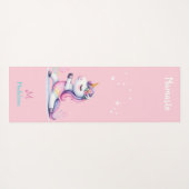 ユニコーン虹ヨガポーズキュートピンク名物モノグラム ヨガマット (裏面(横))