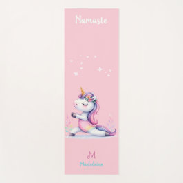 ユニコーン虹ヨガポーズキュートピンク名物モノグラム ヨガマット