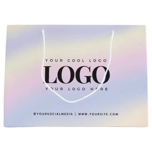 ユニコーン虹彩画カスタム像事業ロゴ ラージペーパーバッグ (正面)