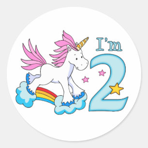 ユニコーン虹第2誕生日 ラウンドシール