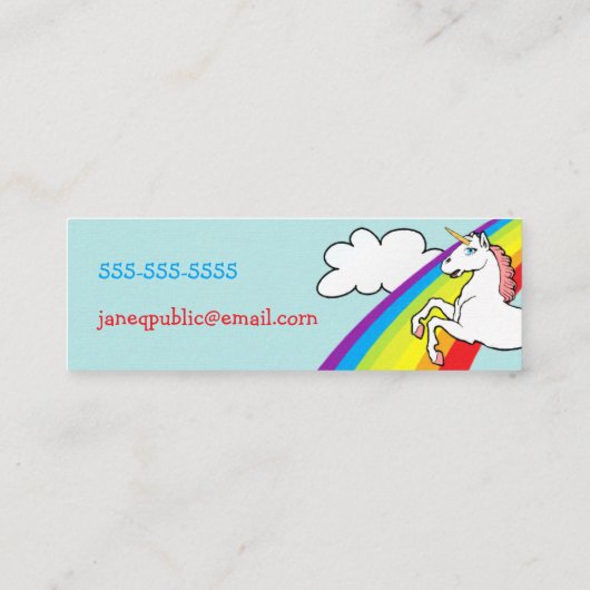 ユニコーン虹 スキニー名刺 (裏面)