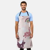 ユニコーン虹：パステル魔法背景。 エプロン (着用した状態)