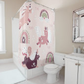 ユニコーン虹：パステル魔法背景。 シャワーカーテン (インサイチュ)
